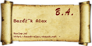 Bezák Alex névjegykártya