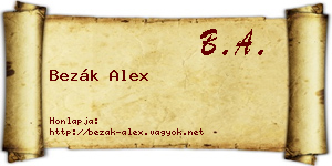 Bezák Alex névjegykártya